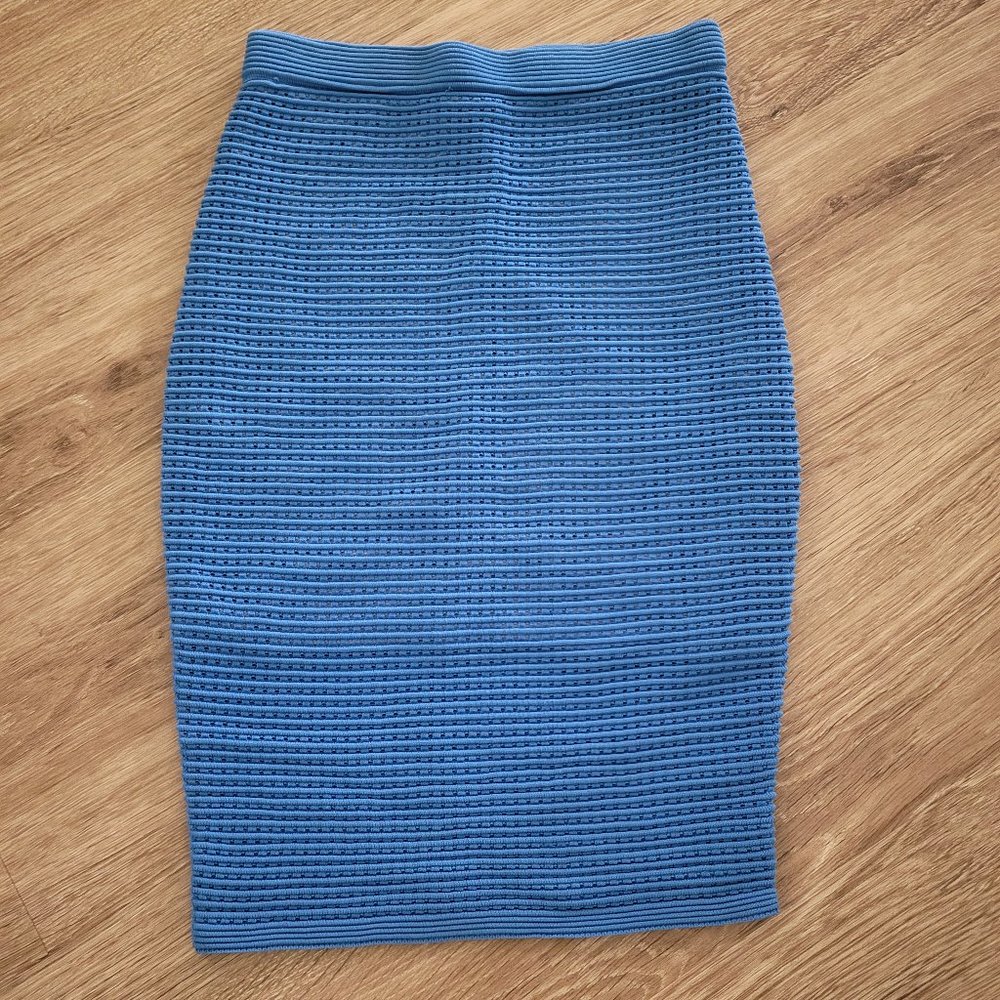 Bebe blue bandage midi skirt